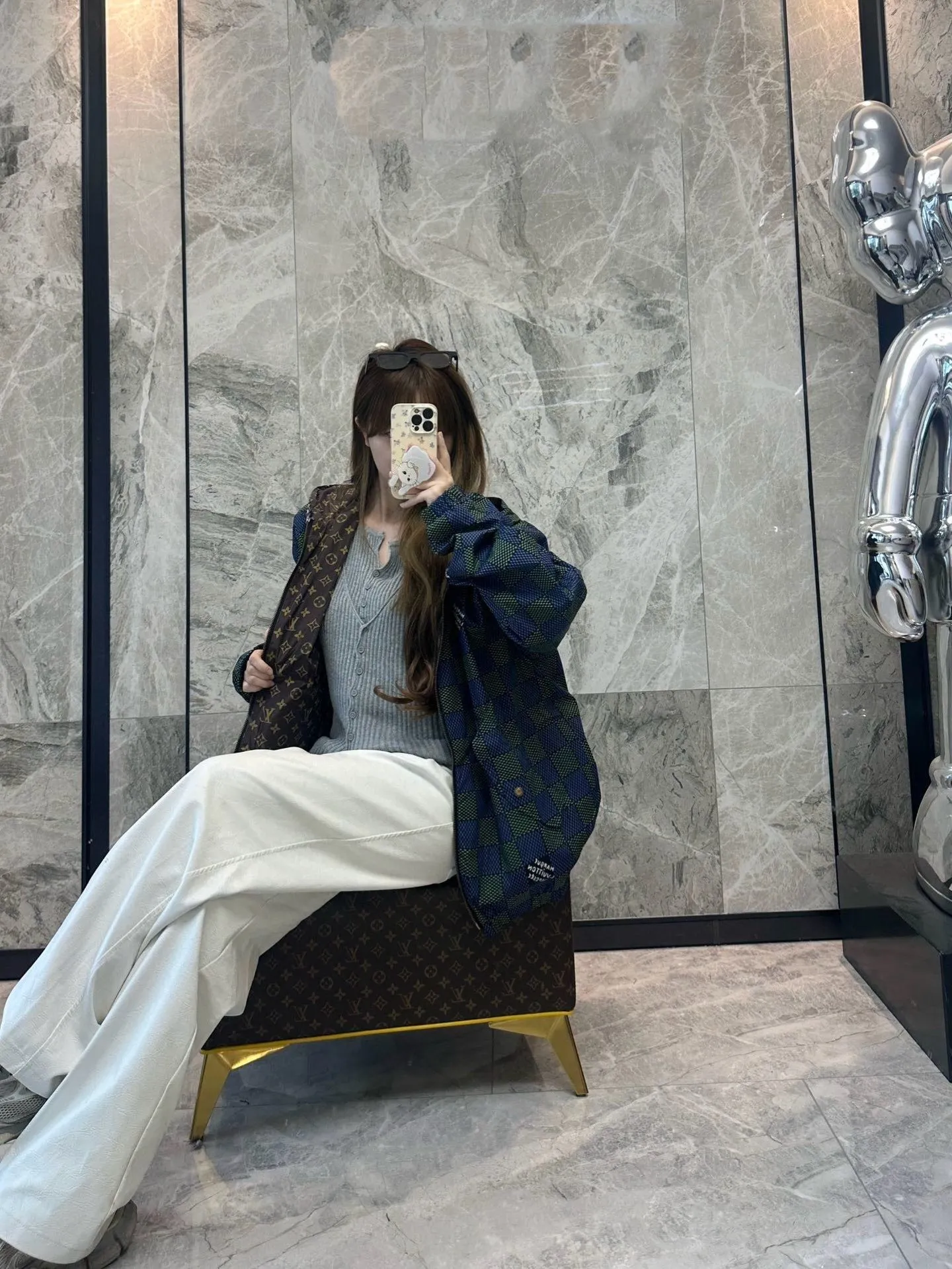 Louis Vuitton/Louis Vuitton presbyopic checkerboard double-sided jacket